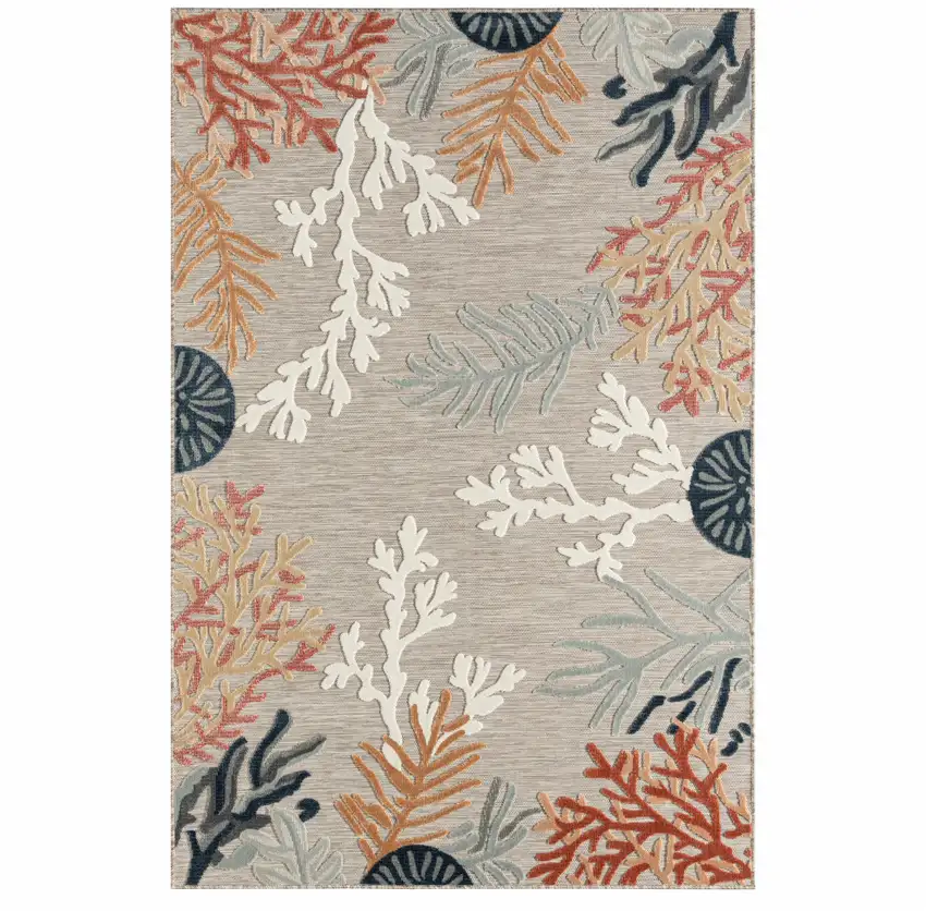 Blue And Gray Abstract Stain Resistant Indoor Outdoor Area Rug Photo 1