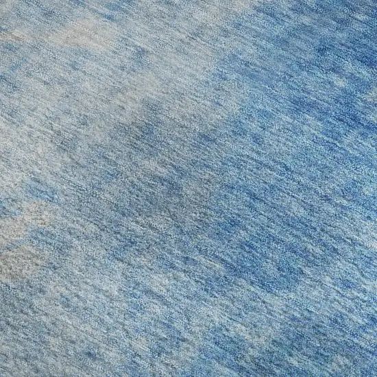 Blue And Gray Abstract Washable Area Rug With UV Protection Photo 3