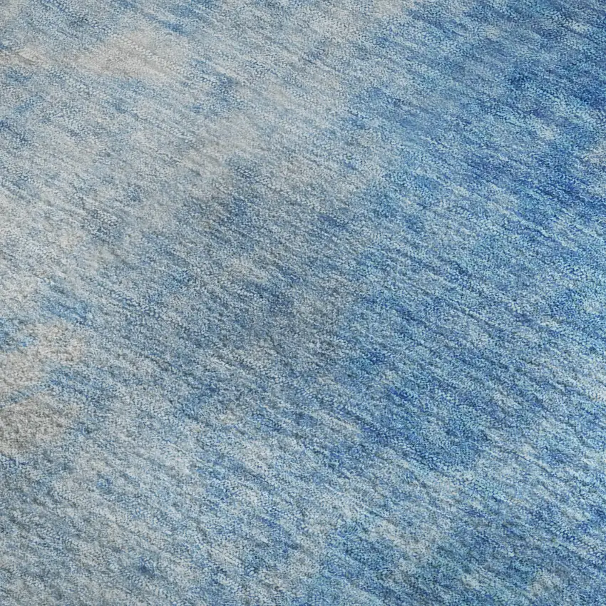 Blue And Gray Abstract Washable Area Rug With UV Protection Photo 3