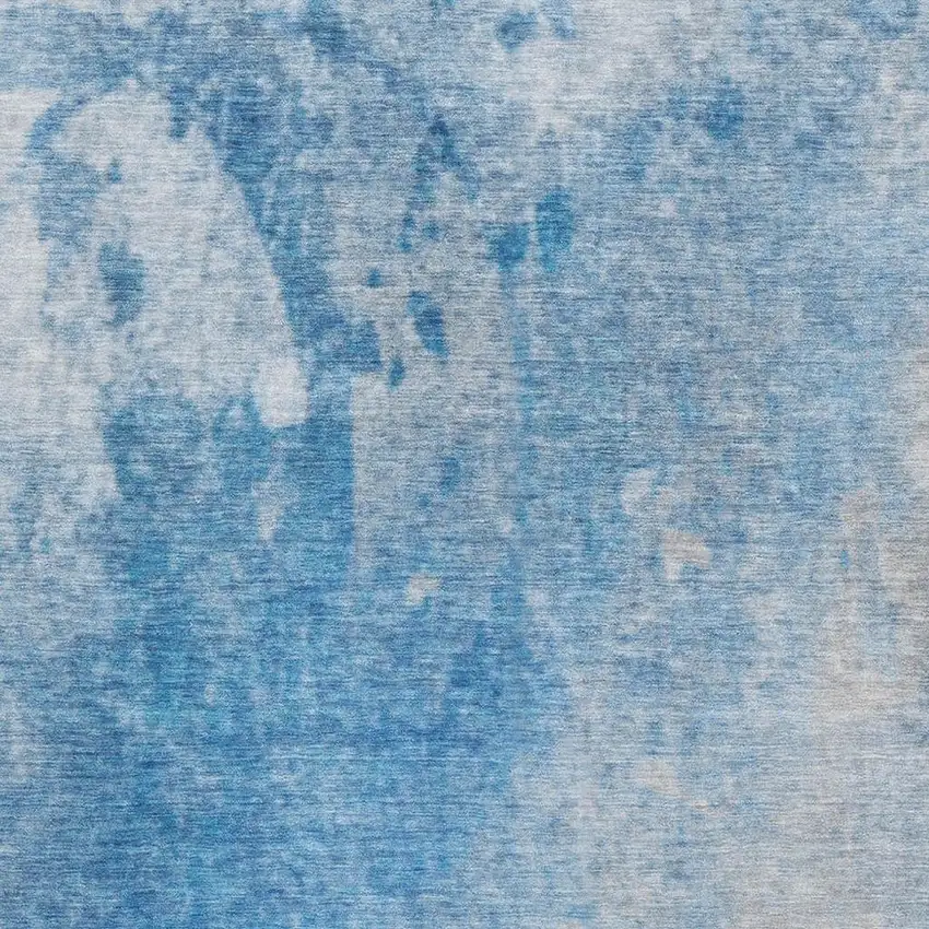 Blue And Gray Abstract Washable Area Rug With UV Protection Photo 3