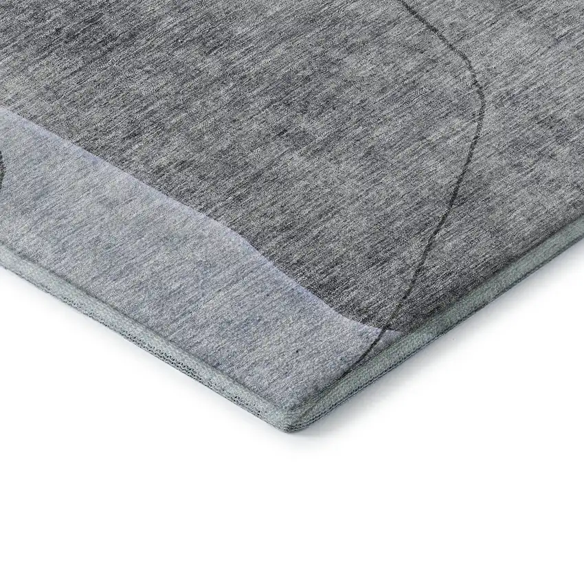 Blue And Gray Abstract Washable Area Rug With UV Protection Photo 7