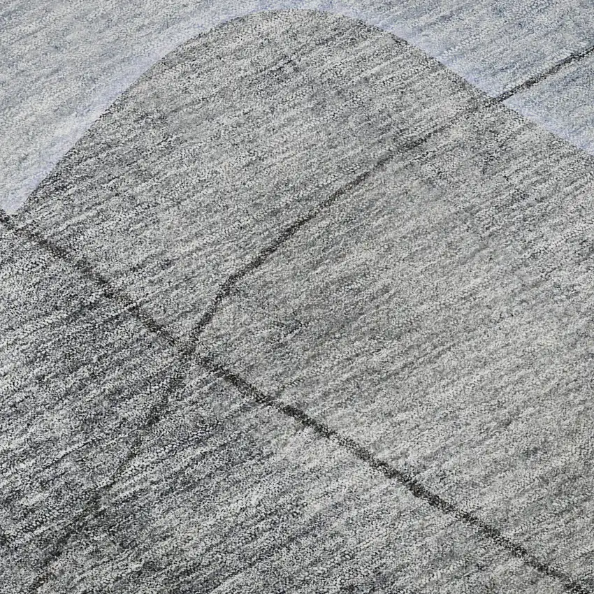 Blue And Gray Abstract Washable Area Rug With UV Protection Photo 9