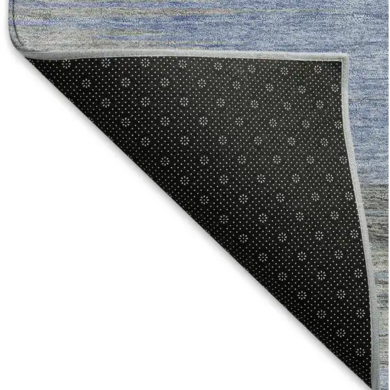 Blue And Gray Abstract Washable Area Rug With UV Protection Photo 7