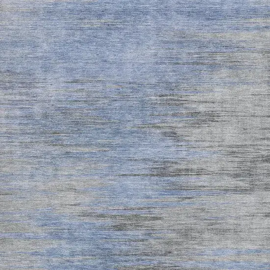 Blue And Gray Abstract Washable Area Rug With UV Protection Photo 3