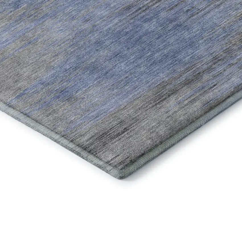 Blue And Gray Abstract Washable Area Rug With UV Protection Photo 8