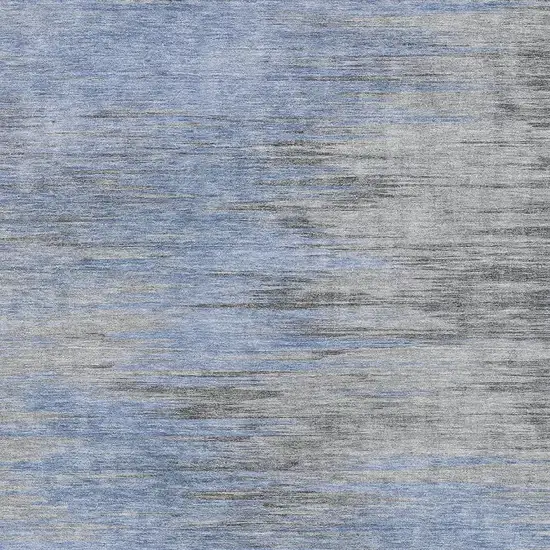 Blue And Gray Abstract Washable Area Rug With UV Protection Photo 3