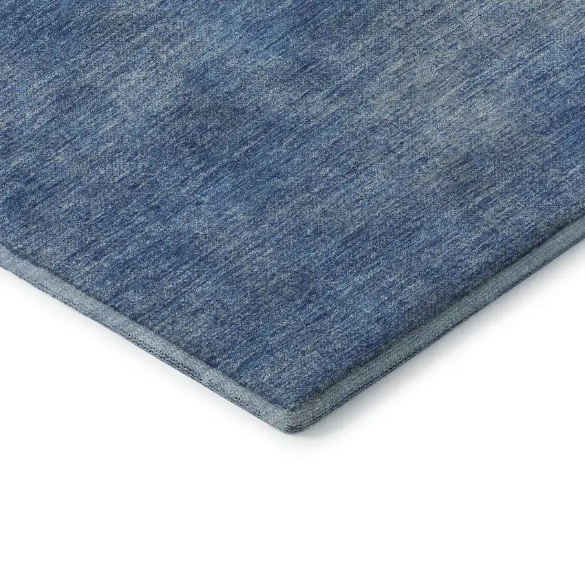 Blue And Gray Abstract Washable Area Rug With UV Protection Photo 7
