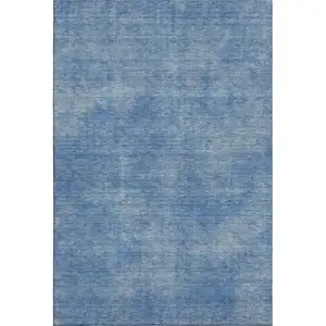 Photo of Blue And Gray Abstract Washable Area Rug With UV Protection