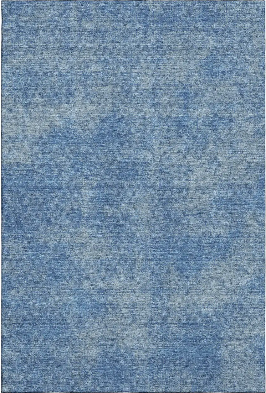 Blue And Gray Abstract Washable Area Rug With UV Protection Photo 1