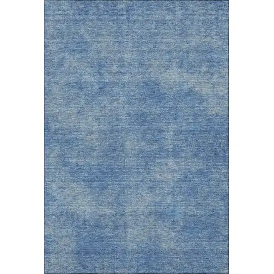 Blue And Gray Abstract Washable Area Rug With UV Protection Photo 3