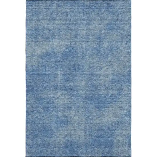 Blue And Gray Abstract Washable Area Rug With UV Protection Photo 1