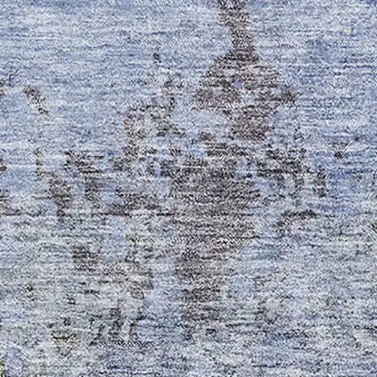 Blue And Gray Abstract Washable Area Rug With UV Protection Photo 4