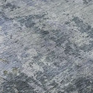 Photo of Blue And Gray Abstract Washable Area Rug With UV Protection