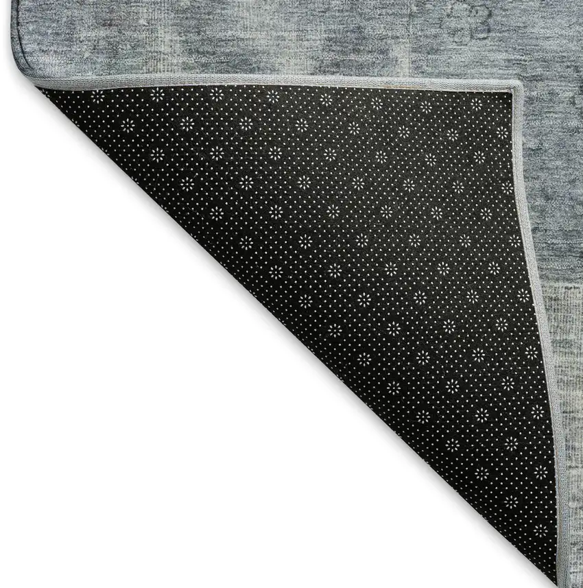 Blue And Gray Abstract Washable Area Rug With UV Protection Photo 6