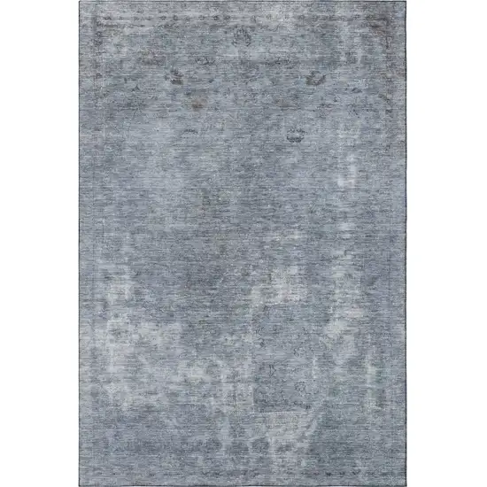Blue And Gray Abstract Washable Area Rug With UV Protection Photo 3