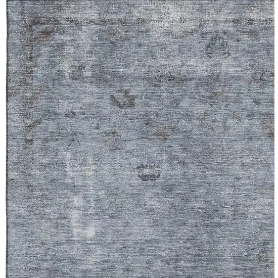 Blue And Gray Abstract Washable Area Rug With UV Protection Photo 2
