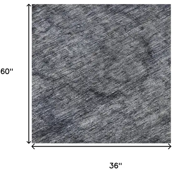 Blue And Gray Abstract Washable Area Rug With UV Protection Photo 9