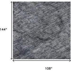 Photo of Blue And Gray Abstract Washable Area Rug With UV Protection