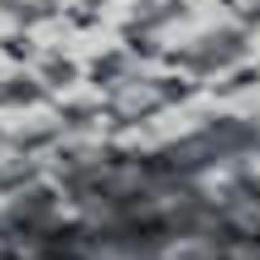 Blue And Gray Abstract Washable Area Rug With UV Protection Photo 2