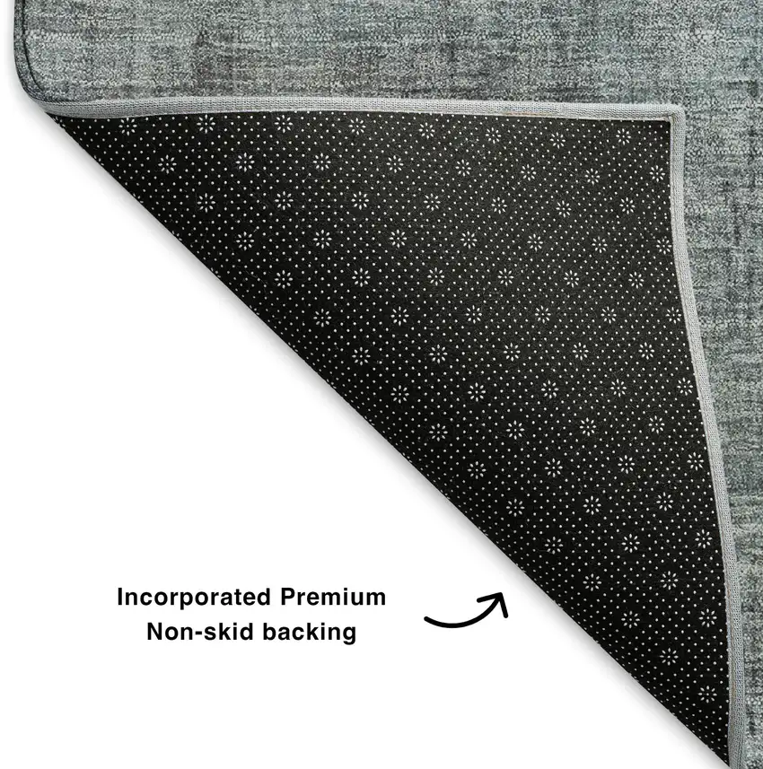 Blue And Gray Abstract Washable Area Rug With UV Protection Photo 6