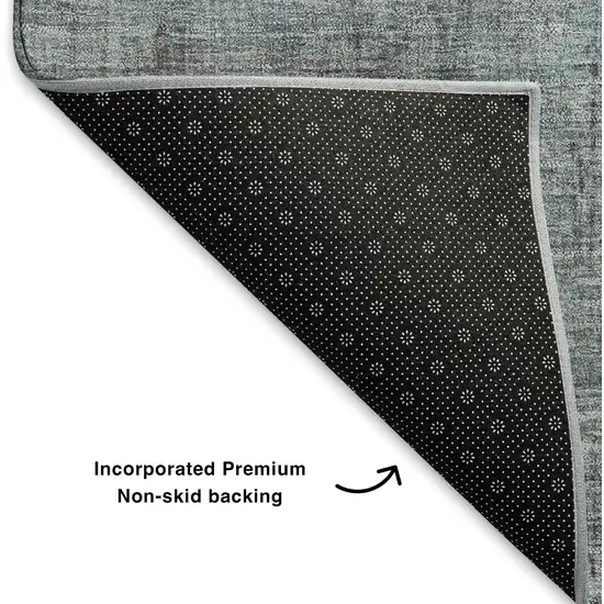 Blue And Gray Abstract Washable Area Rug With UV Protection Photo 6