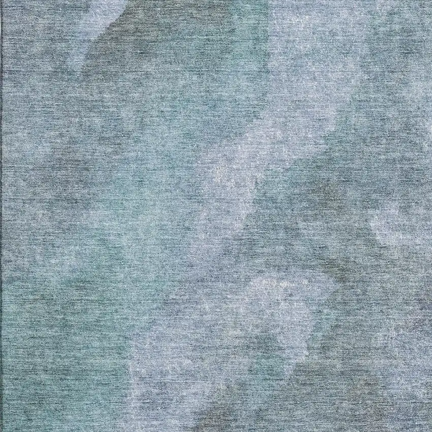 Blue And Gray Abstract Washable Area Rug With UV Protection Photo 3