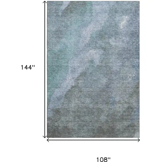 Blue And Gray Abstract Washable Area Rug With UV Protection Photo 9