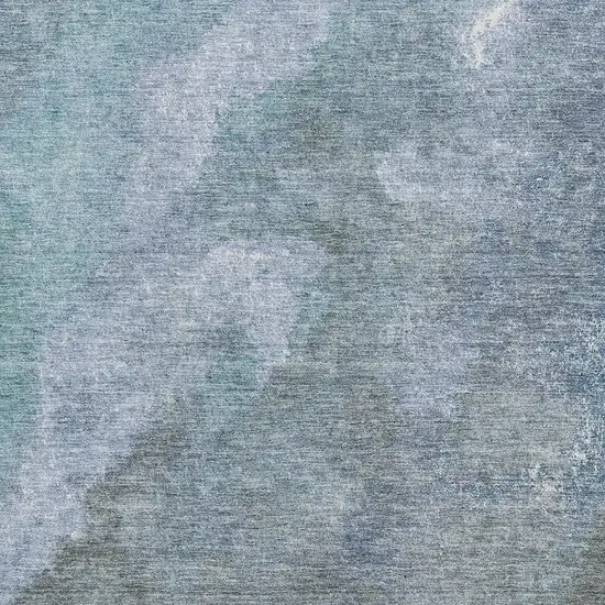 Blue And Gray Abstract Washable Area Rug With UV Protection Photo 3