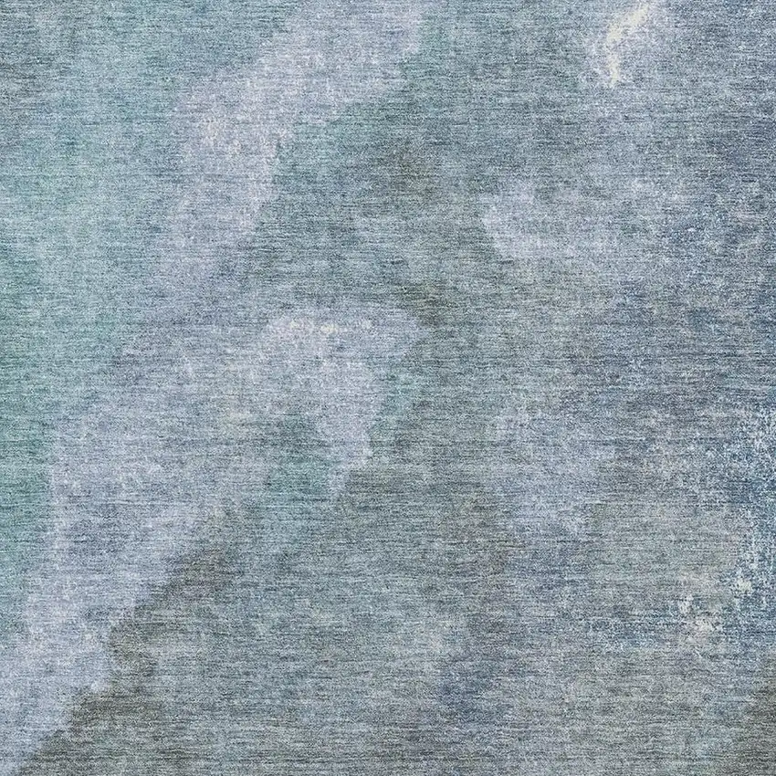 Blue And Gray Abstract Washable Area Rug With UV Protection Photo 3