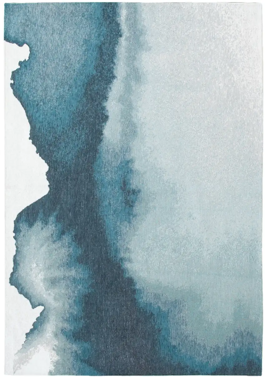 Blue And Gray Abstract Washable Area Rug Photo 2
