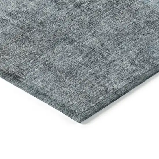 Blue And Gray Abstract Washable Indoor Outdoor Area Rug Photo 7