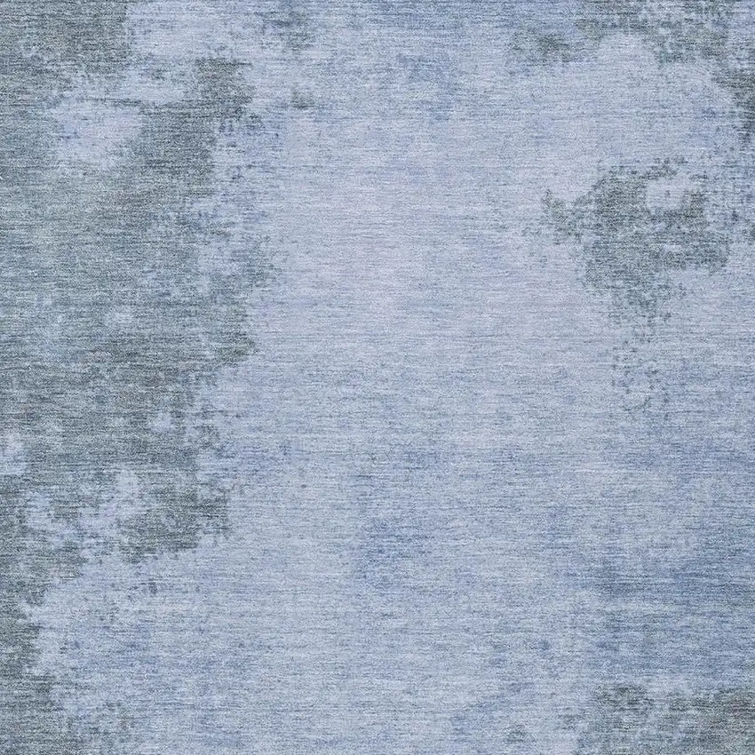 Blue And Gray Abstract Washable Indoor Outdoor Area Rug Photo 3