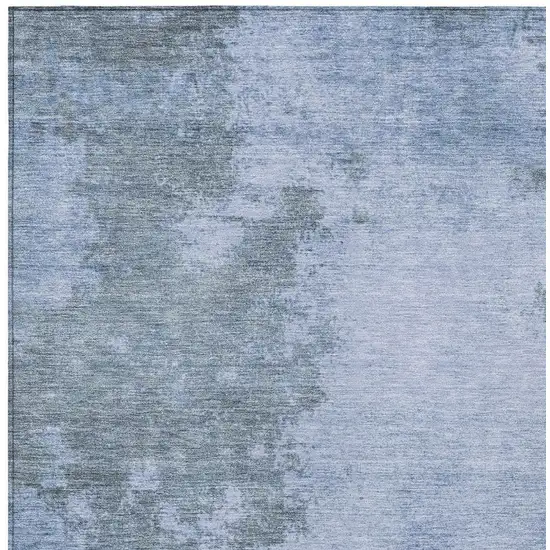 Blue And Gray Abstract Washable Indoor Outdoor Area Rug Photo 3