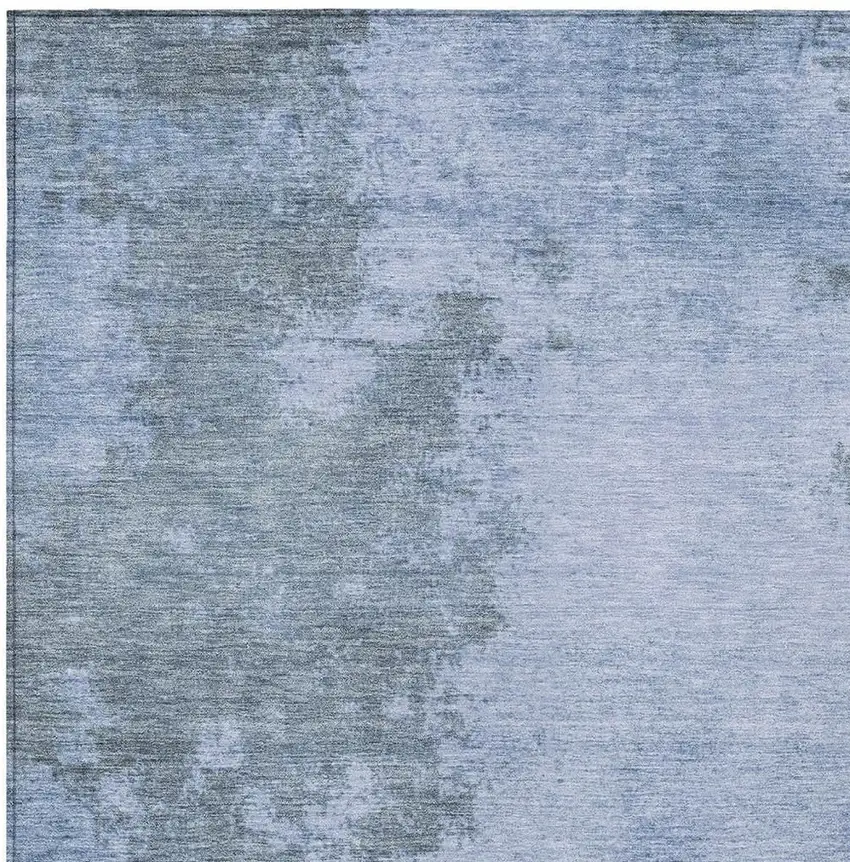 Blue And Gray Abstract Washable Indoor Outdoor Area Rug Photo 3