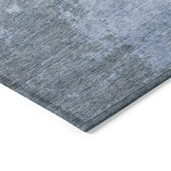 Blue And Gray Abstract Washable Indoor Outdoor Area Rug Photo 9