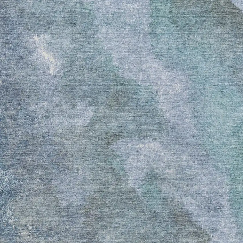 Blue And Gray Abstract Washable Indoor Outdoor Area Rug Photo 3