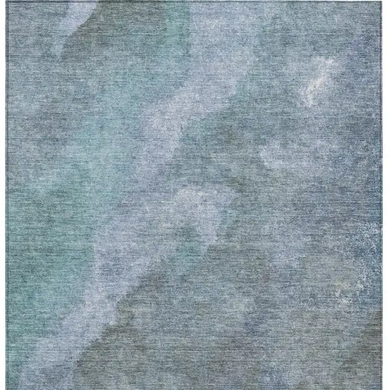 Blue And Gray Abstract Washable Indoor Outdoor Area Rug Photo 1