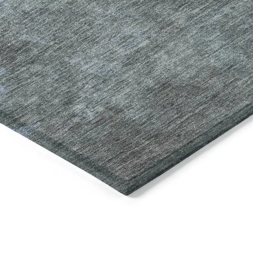 Blue And Gray Abstract Washable Indoor Outdoor Area Rug Photo 8
