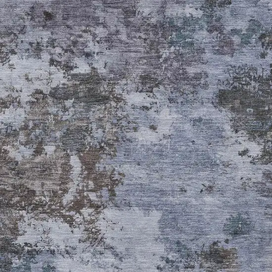 Blue And Gray Abstract Washable Indoor Outdoor Area Rug Photo 3