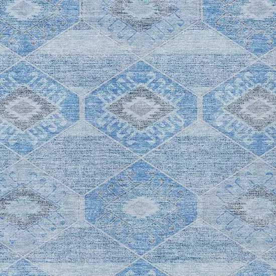 Blue And Gray Aztec Washable Indoor Outdoor Area Rug Photo 4