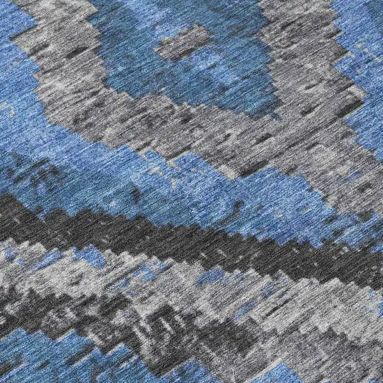 Blue And Gray Aztec Washable Indoor Outdoor Area Rug Photo 7