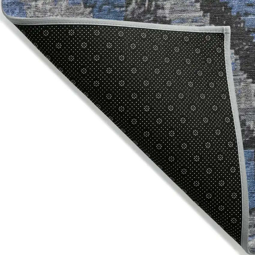 Blue And Gray Aztec Washable Indoor Outdoor Area Rug Photo 9