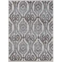 Photo of Blue And Gray Damask Indoor Outdoor Area Rug