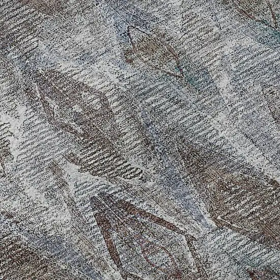 Blue And Gray Diamond Washable Area Rug With UV Protection Photo 7