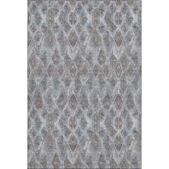 Blue And Gray Diamond Washable Area Rug With UV Protection Photo 1