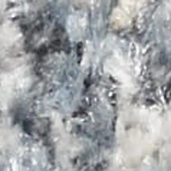 Blue And Gray Floral Medallion Washable Area Rug Photo 3