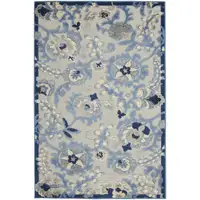 Photo of Blue And Gray Floral Power Loom Area Rug