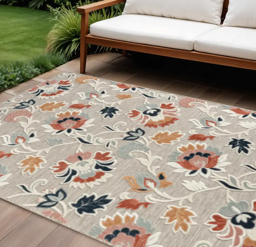 Blue And Gray Indoor Outdoor Area Rug Photo 2