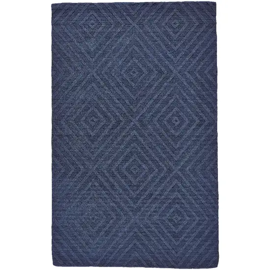 Blue And Gray Geometric Hand Tufted Area Rug Photo 2