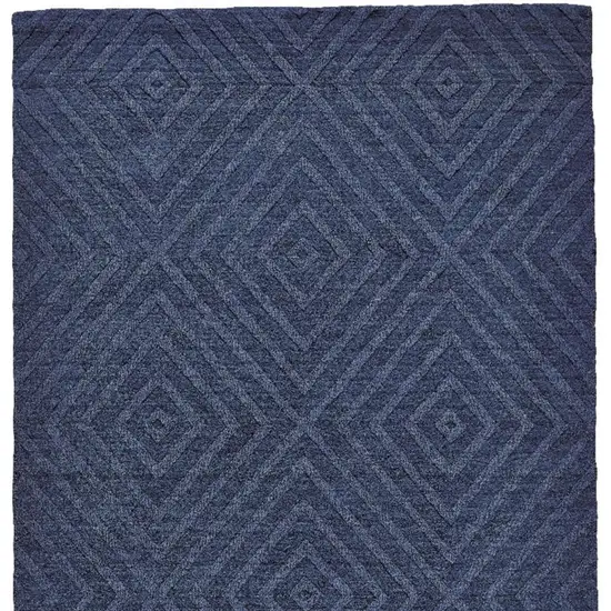 Blue And Gray Geometric Hand Tufted Area Rug Photo 4